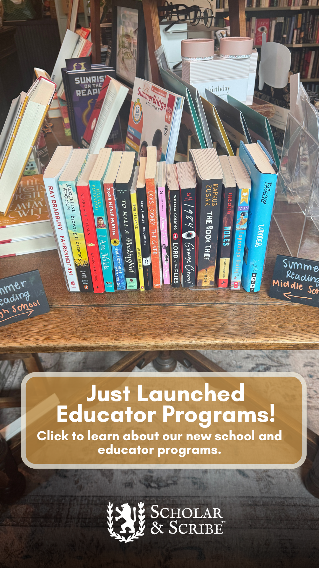 Local Bookstore School and Educator Programs