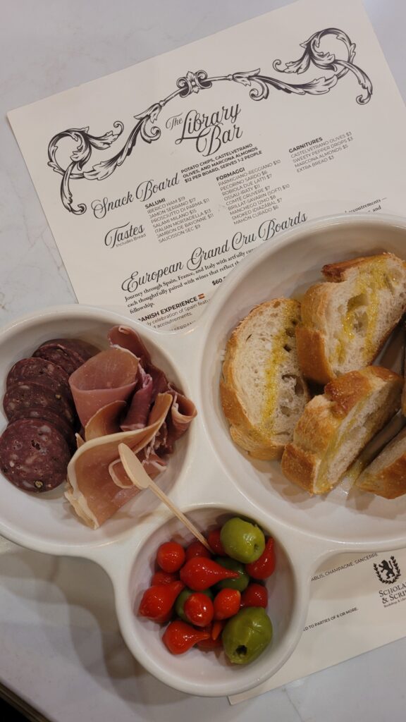 Scholar & Scribe Library Bar Charcuterie
